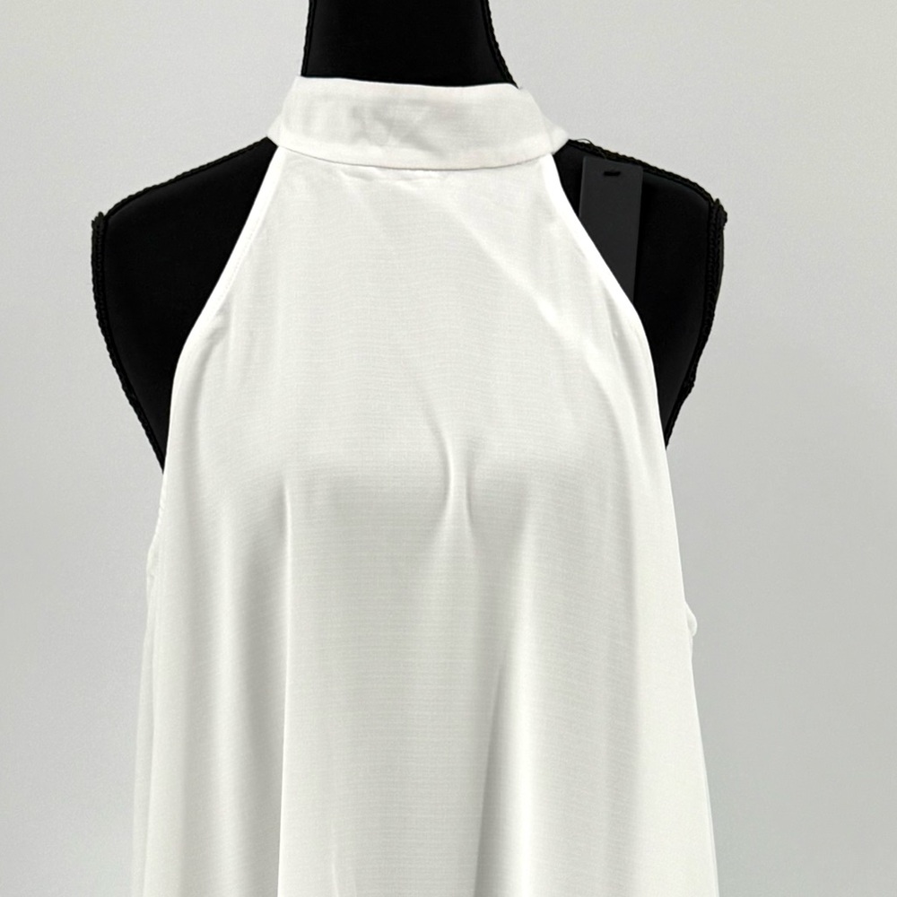 Lulus Love of Mine White Halter Mini Midi Swing Dress, Size L,‎ NWT - Picture 7 of 15